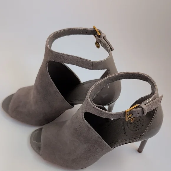 Tory Burch Gray Suede Ashton Bootie Heel Shoes size 5M - Picture 8 of 15
